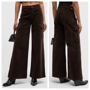 MOTHER Denim The Undercover Cargo Sneak Mole Brown Wide Leg High Rise Pant NEW